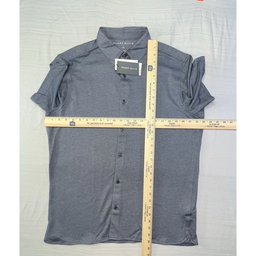 Perry Ellis Size Large Stretch Fit‎ Color, Dark, Sapphire, Men's Polo Shirt NWT
